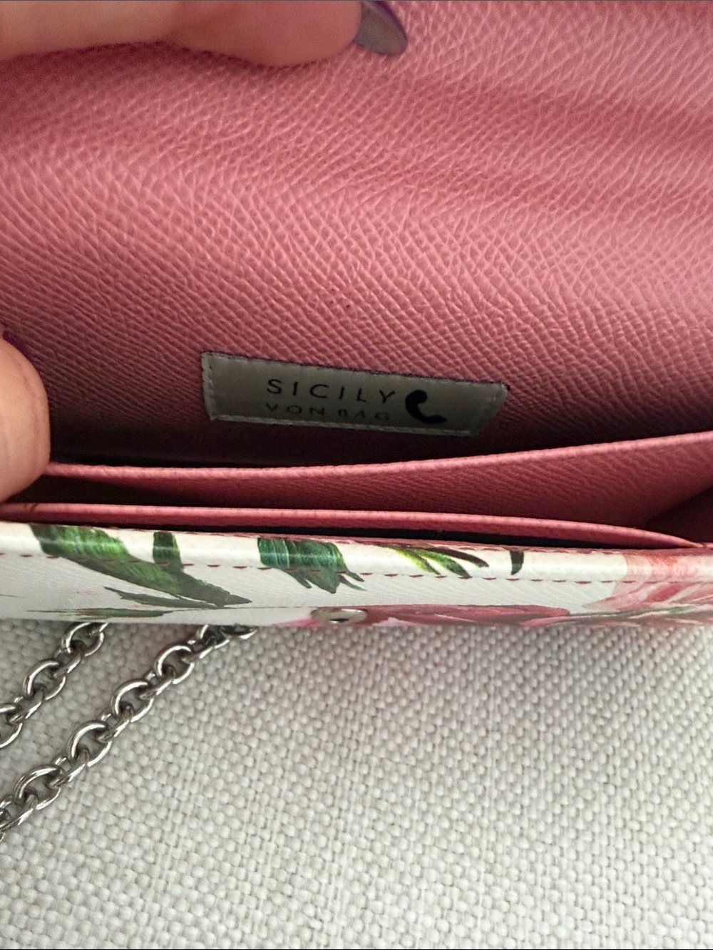 Dolce & Gabbana White Pink Floral Leather Mini Top-Handle Crossbody - Picture 3 of 4